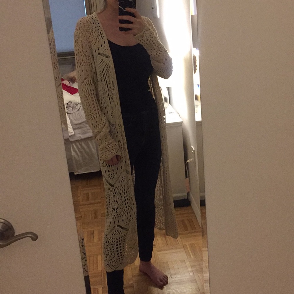 Cream/Ivory Crochet Forever 21 Cardigan